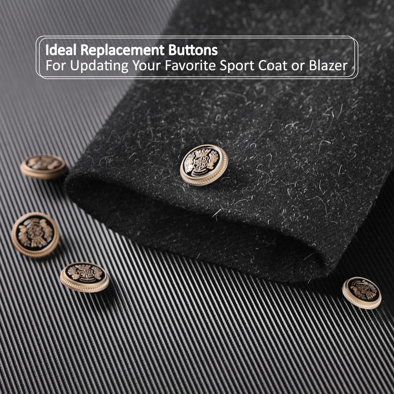 MASONEE 14 Pieces Gold Zinc Alloy Blazer Buttons, 23mm &