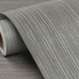 FunStick Papel pintado de grama gris grueso para despegar y pegar, texturizado, de grama sintética, papel pintado de grama para despegar y pegar, gris, tela adhesiva de contacto para gabinetes, papel