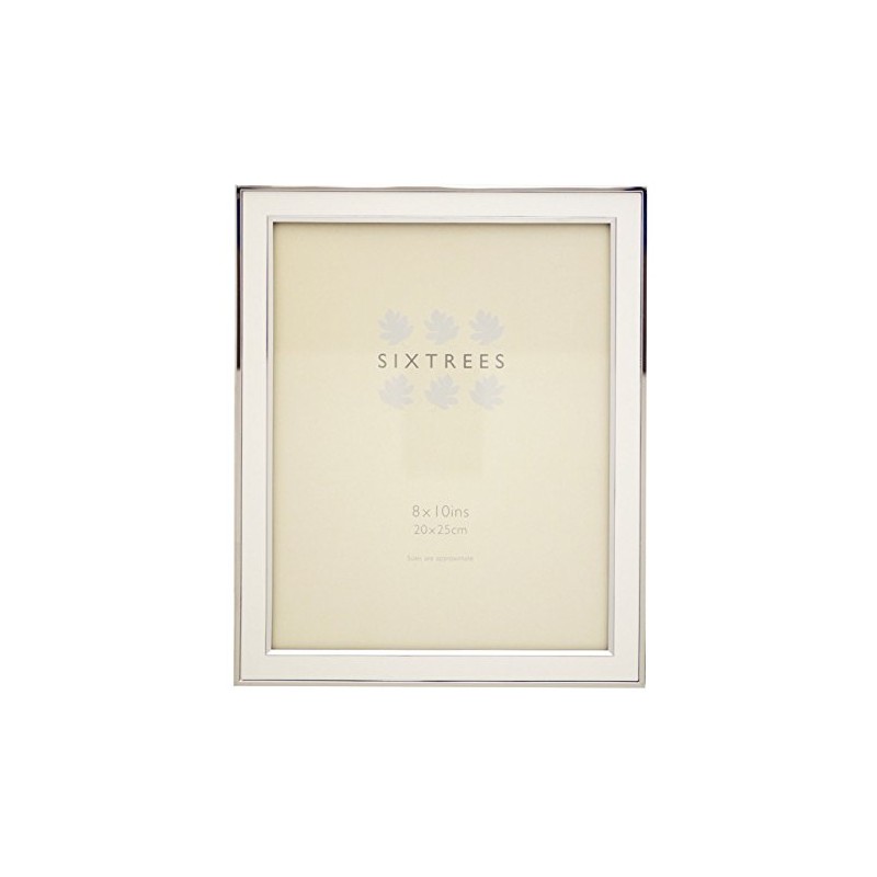 Sixtrees Abbey White 2-103-80 Polished Silver photo frame with lacquered