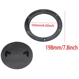 GWYAN Boat Hatch 6 Inch Round Non Slip Inspection Hatch Black Boat Hatch Cover Deck Plate Hatch with Detachable Cover for Marine Boat Yacht