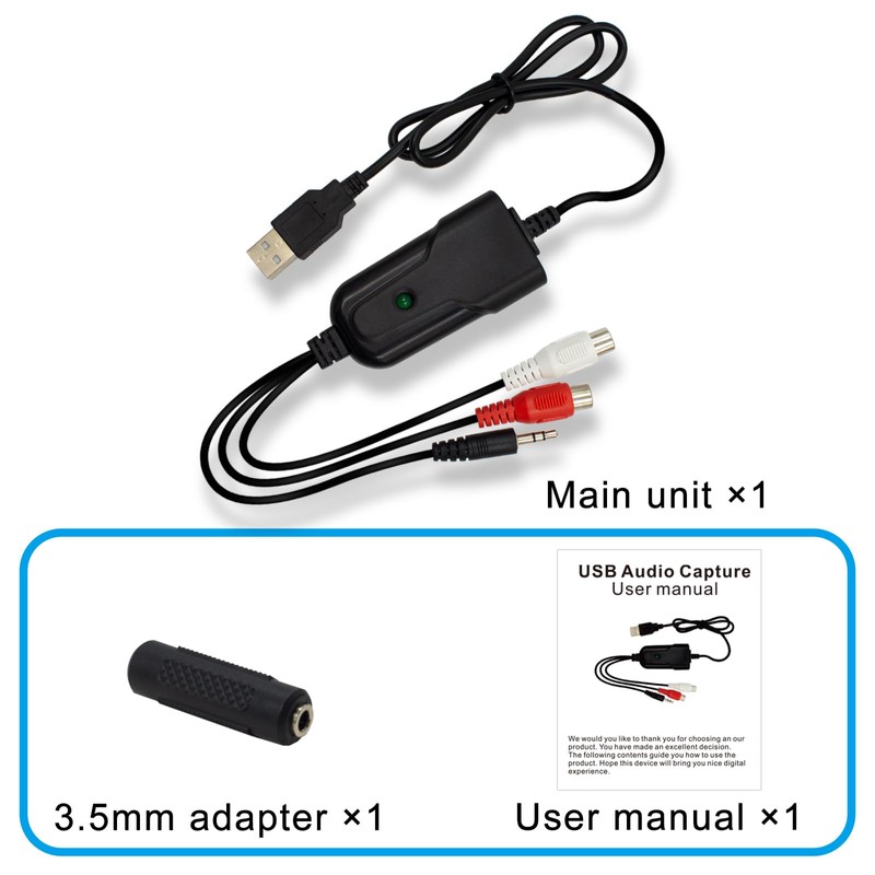 Wiistar USB Audio Capture Card Cassette Tapes AM FM Radio