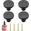 VARHHUXHA Pack of 4 Round Cabinet Knobs, Brass Drawer Knobs,
