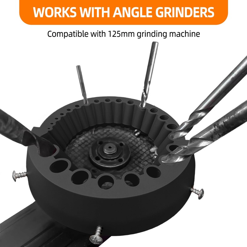 Drill Bit Sharpener Attachment for 125mm Angle Grinders (2-13mm Bits)