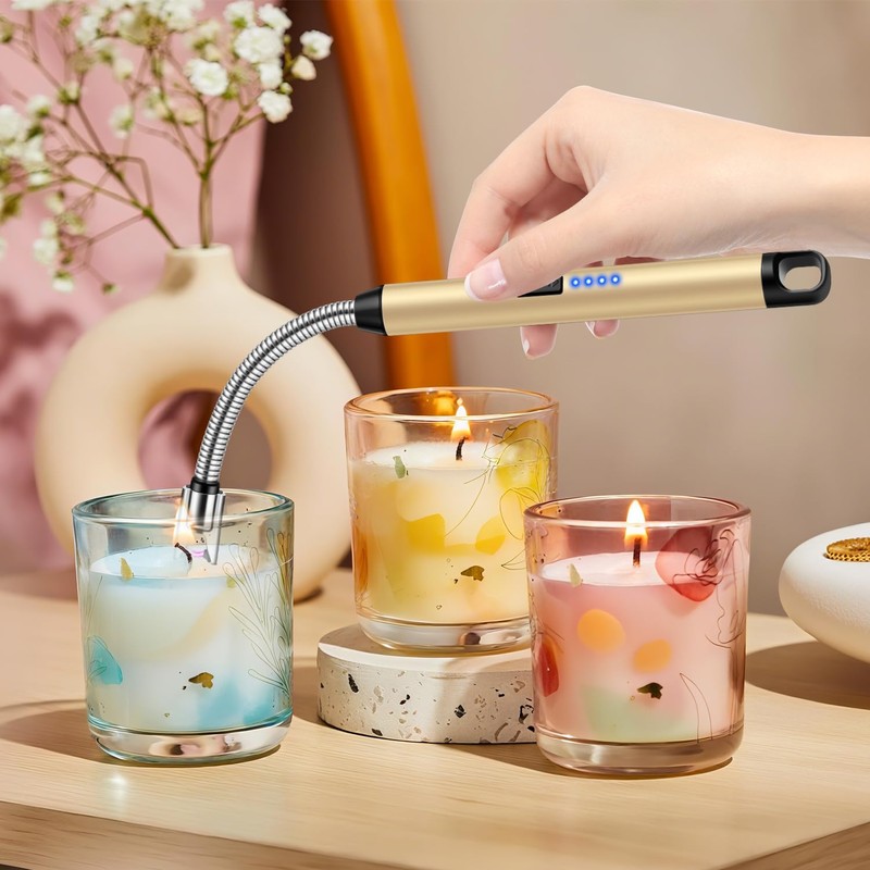 Upgraded 2 Pack Electric Candle Lighter with 360° Flexible Neck