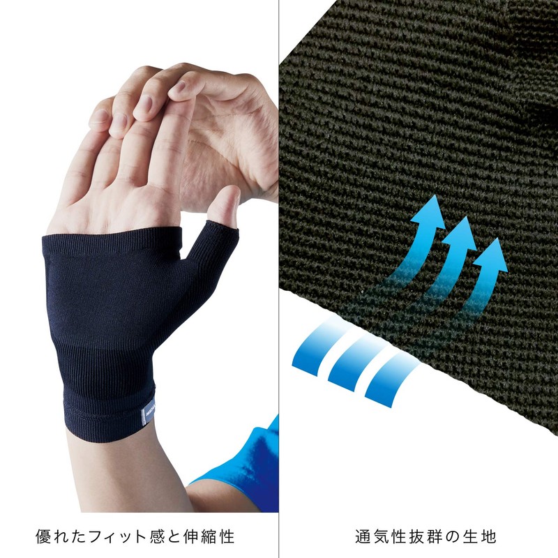 Japan Sigmax Mediaid Supporter, Neat Fit, Thumb, Palm, L, Black,