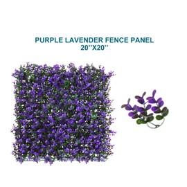 COARBOR 6 Packs 20"x20" Artificial Lavender Panels Hedge Backdrop Fence Wall Privacy Fence Screen Decorative Fence Perfect for Balcony Patio Side Yard Porch