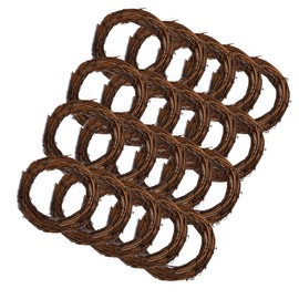 Worown 20 Pcs 4" Natural Grapevine Wreaths Set, Vine Branch Wreath, Rattan Wreath for DIY Christmas Craft, Front Door Wall Hanging, Wedding and Party Decors