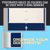 Better Office Products Two Pocket Portfolio Folders, 50-Pack, Blue, Letter