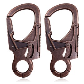 Ahiller Muscular Carabiner Hook，3.1" Alloy Thick Keychain Clip for Man, Outdoor Camping, Hiking Accessories, Key Ring.(W-Carabiner Clip-Antique Copper-2PCS)