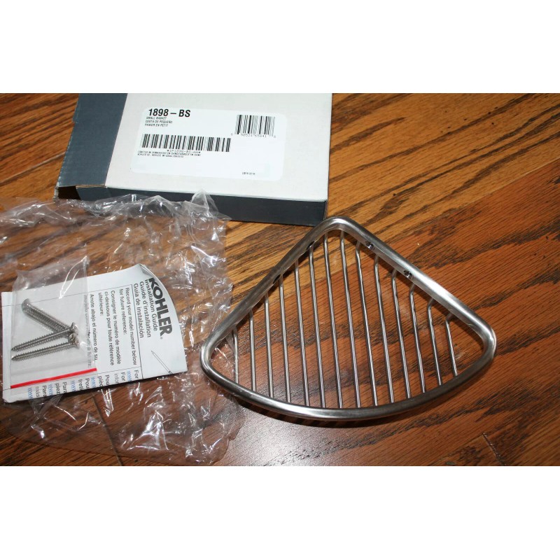 KOHLER K-1898-BS Small Shower Basket, Brushed Stainless Soap Dish
