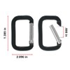 Craft County Aluminum Rectangle Carabiners (Black, 5 Pack)
