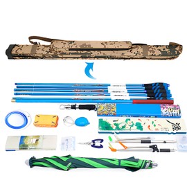 Copechilla Rod Bags 1.2 m with Shoulder Strap Side Zip Side Pockets, Soft Shell Curling with Plastic Base and Hanging Rope, Fishing Tackle Fishing Rod Storage Bag