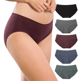 Altheanray Womens Underwear Cotton Seamless Soft Hipster Panties Ladies Mid Rise Bikini (3028S-B/WI5)