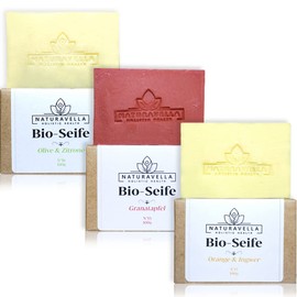 Naturavella® 3 x organic soap set, all-in-one shower soap, hand soap, body soap and hair soap [premium quality] natural soap vegan I core soap natural 3 x 100 g soap piece – discover now!