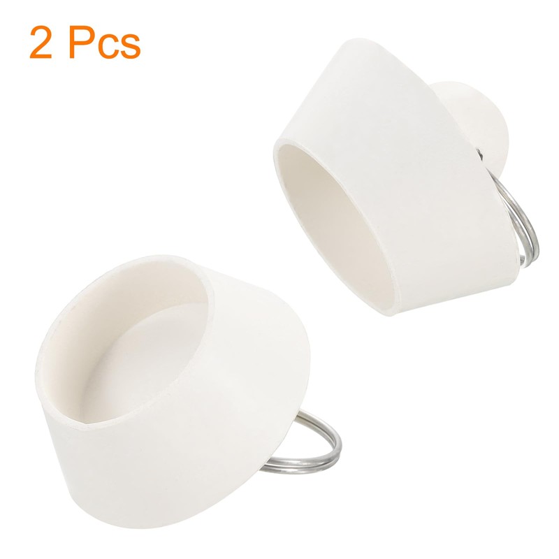 sourcing map 2pcs Rubber Drain Stopper with Hanging Ring, Bathtub