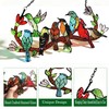 Birds On Branch Stained Glass Suncatcher,Red Bird Hummingbird Window Adorn