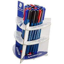 STAEDTLER Noris Triplus Ball 437 MA30 Medium Width Ballpoint Pen Pack of 30 Ballpoint Pens in Red, Blue and Black