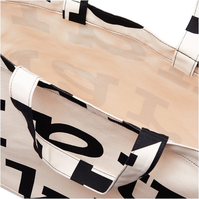 MARIMEKKO 090591 AhkeraLogoBag Tote Bag, Black/Off-White, black/bone, Free size