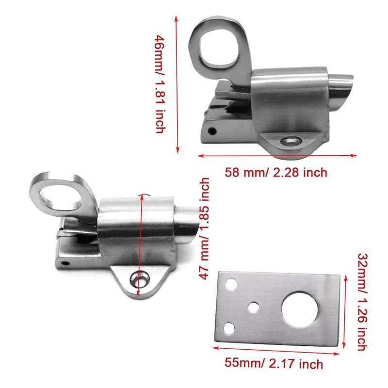 Luomorgo Stainless Steel Latch Lock Pull Ring Spring Bounce Door