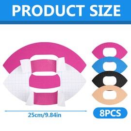 IKOPFLN PreCut Kinesiology Tape for Knee, Precut Knee Tape, Precut, Elastic Physio Tape for Knee Pain (Pack of 8), blue