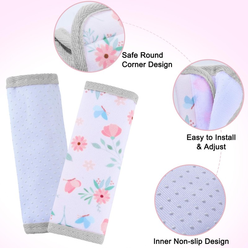 Car Seat Strap Pads for Baby, Soft Seat Belt Cover