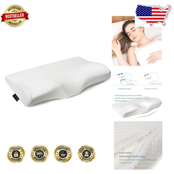 Orthopedic Sleeping Pillow with Hypoallergenic Memory Foam - Firm &