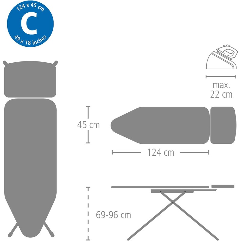 Brabantia Size C (49 x 18 inches) Replacement Ironing Board