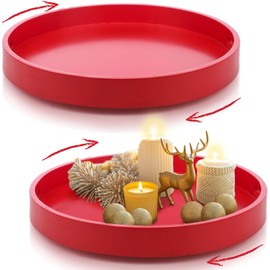 Nitial 1 Pc 16 Inch Valentine‘s Day Wood Lazy Susan Organizer Hot Cocoa Bar Wooden Storage Valentine Decor Large Rotating Turntable Tray Wood Organizer for Cabinet Dining Table Kitchen