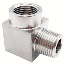 Lophtnix 304 Stainless Steel Square 90 Degree Street Elbow Pipe Fitting 3/8" NPT Female x 3/8" NPT Male,1pc