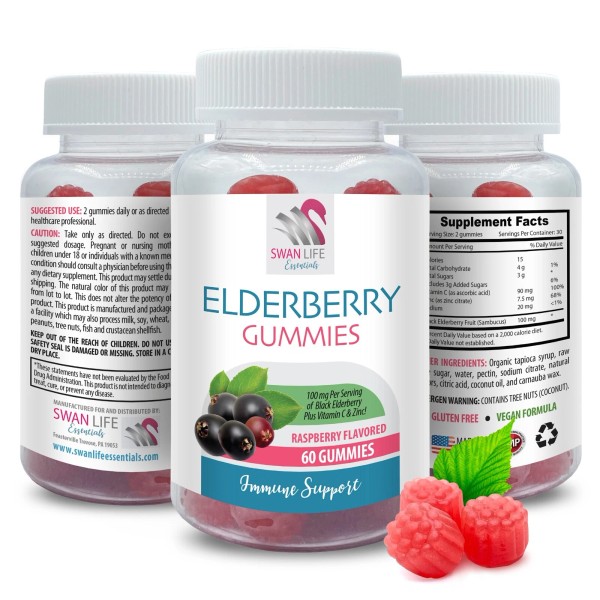 SWAN LIFE ESSENTIALS Berry bites - ELDERBERRY GUMMIES - Simple