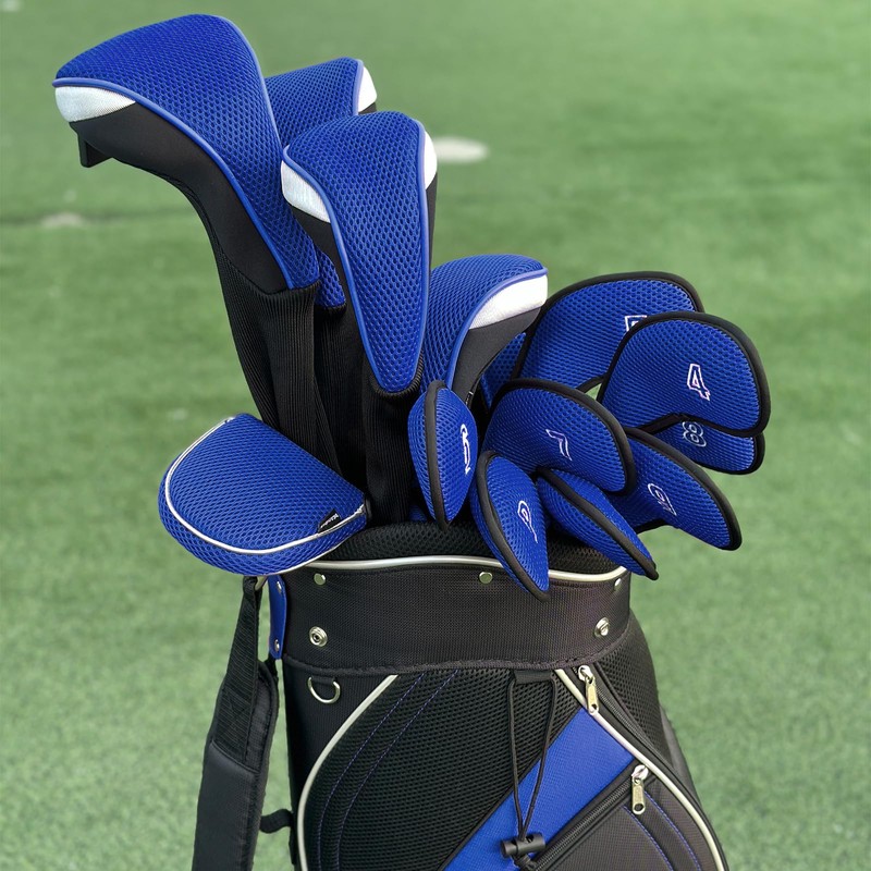 Andux 4pcs/Pack Long Neck Golf Hybrid Club Head Covers Dial