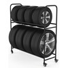 Rolling Tire Rack – Metal, Adjustable, Tire Stand & Protective