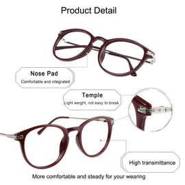 YEIN Bifocal Reading Glasses with Blue Light Blocking Lenses, Bifocal Reader for Women, Oval frame with Spring Hinge (+0.75/+3.25 magnification)