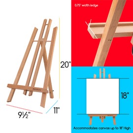 MEEDEN 20 Inch Tabletop Easel: 12 Pack Beech Wood Easel for Painting - Display Table Top Easel Canvas Stand for Painting Sign
