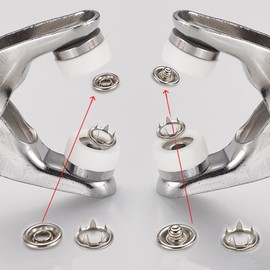 mawaki Snap Buttons, 100 Pieces, 0.37 inches (9.5 mm), Pliers and Sewing Storage Box Set, Metal Snap Buttons, Holdings, Sewing Buttons, Repair Clothes, Crafts, Storage Case Included