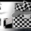 Lanqinglv Single Duvet Cover Set Black and White Checkered Plaid