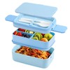SGAONSN Bento Lunch Box 1960ML,2 in 1 Stackable Bento Boxes,2