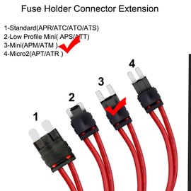 Gebildet - 2 unidades de 12-24 V 16 AWG especializado para fusibles de coche, soporte de fusibles tipo hoja pequeña para paneles de caja de fusibles con 4 fusibles de hoja (3/5/10/15 Amp)