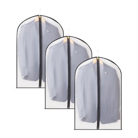 Bliceon 3-Pack Garment Suit Covers - Dustproof Zippered Clothes Bags, Waterproof PEVA Translucent Dress Protectors, Breathable Moth-Proof Storage Bags (60x100 cm)