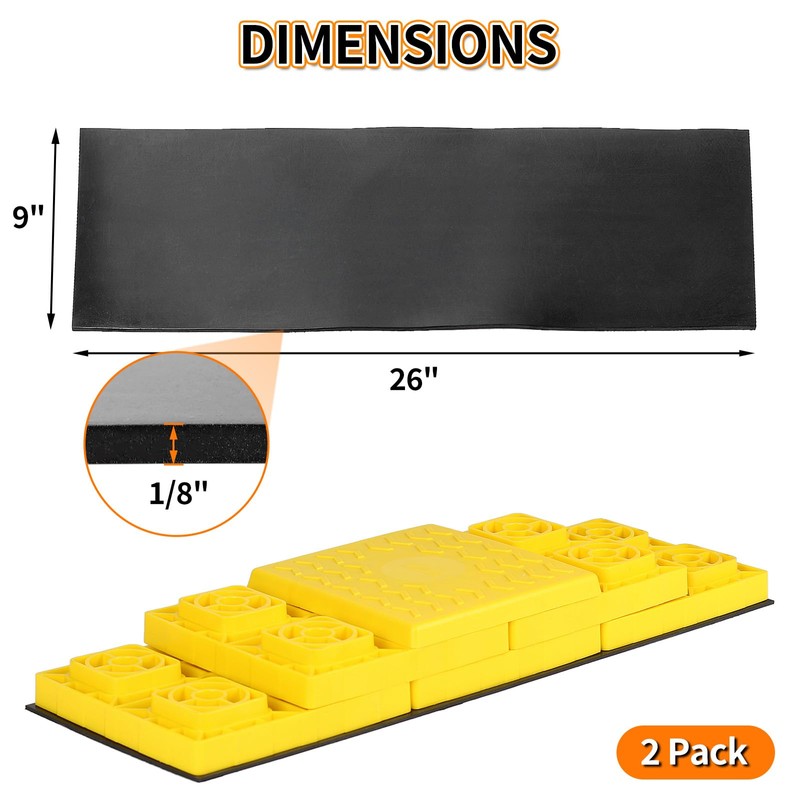 OULEME 26x9 Heavy Duty Rubber Mat, Anti-Slip Rubber Pad for