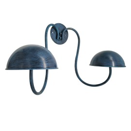 Owlgift Modern Metal Wall Mounted Entryway Retail Hat Rack/Wig Display Stand w/ 2 Circular Hat Hooks, Turquoise