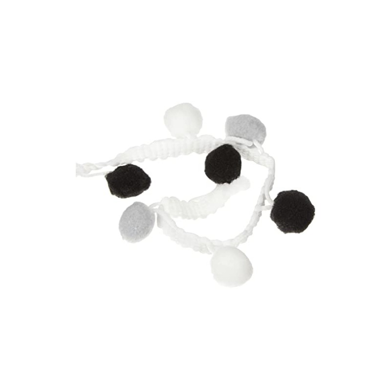 Rayher 55853573 Pom Pom Trim, Ball Fringe Ribbon for Sewing,