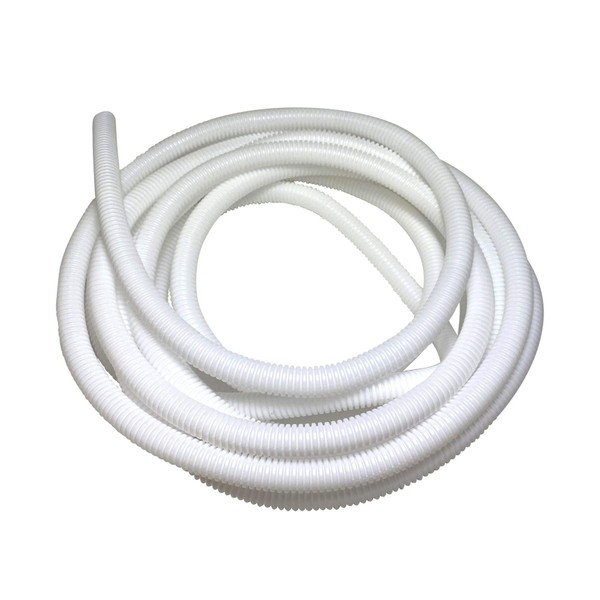PE White Corrugated Flexi Pipe Tube Non-Split 13mm - 10m