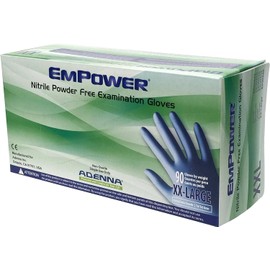 Adenna EPW449 Empower 8 Mil Powder-Free Nitrile Exam Gloves, Medical Grade, Blue, 2X-Large-(Pack of 10, 900 Count Total)