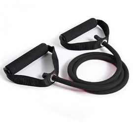 Resistance Band Toner Tube with Foam Handles for Men & Women. Gym Equipment Fitness & Exercise, For Strength Training, Yoga, Pilates & Home Workout (Black, 40lbs - Xtra Heavy)