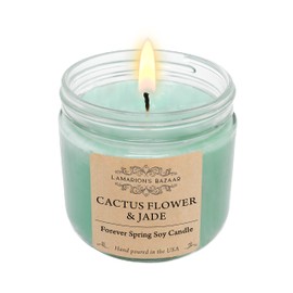 Cactus Flower & Jade Large Scented Soy Candle - Forever Spring Fragrance - Sweet Clean Floral Candle Gift for Women
