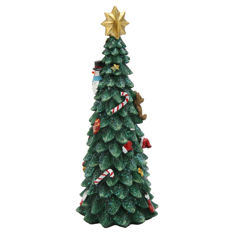Christmas Tree Statue Durable Fadeless Resin Christmas Tree Figurine Exquisite