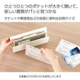 Kokuyo Novita Document File Large Opening Document File Envelope Size 6 Pockets Sand Beige F-NV951LS