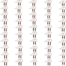 100 Pcs Red Copper Earring Hooks Hypo-allergenic Ear Wires Fish Hooks with Ball and Coil Wires Jewelry Findings for DIY Jewelry Making Earring Parts Supplies, Making Supplies 20 * 17mm