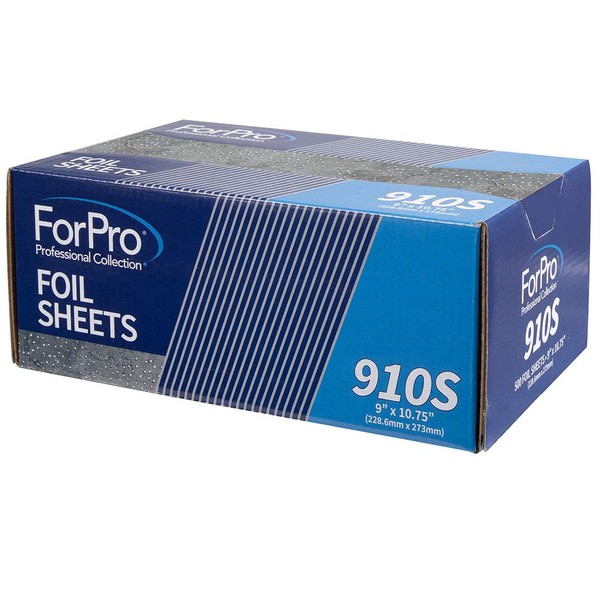 ForPro S Series Pop-Up Foil Sheets 910S, Aluminum Foil, Pop-Up Dispenser, for Hair Color Application and Highlighting, Food Safe, 9” W x 10.75” L, 500-Count